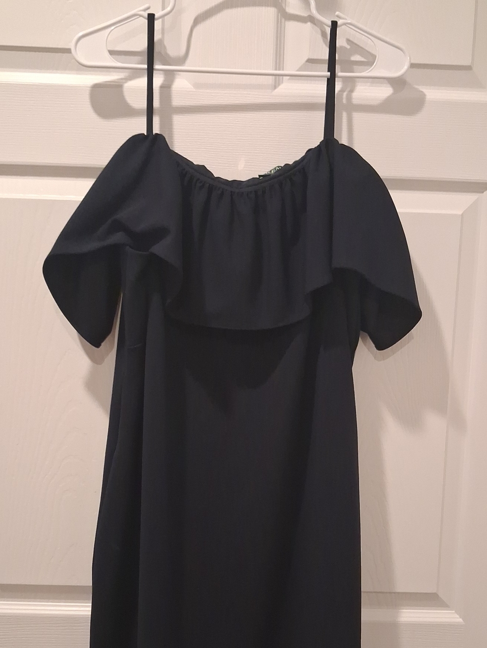 Polo by Ralph Lauren Navy Off-Shoulder Camisole with Ruffle